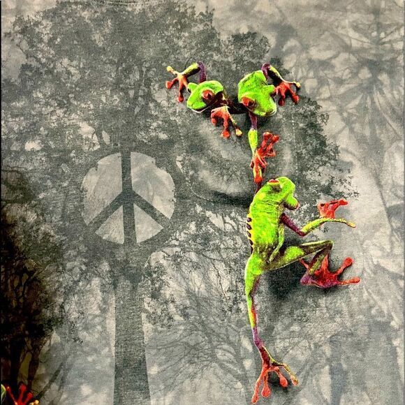 🔥🐸 VINTAGE “The MOUNTAIN” FROGS - Leather Tag - not AOP -  PERFECT No Flaws - Picture 3 of 8